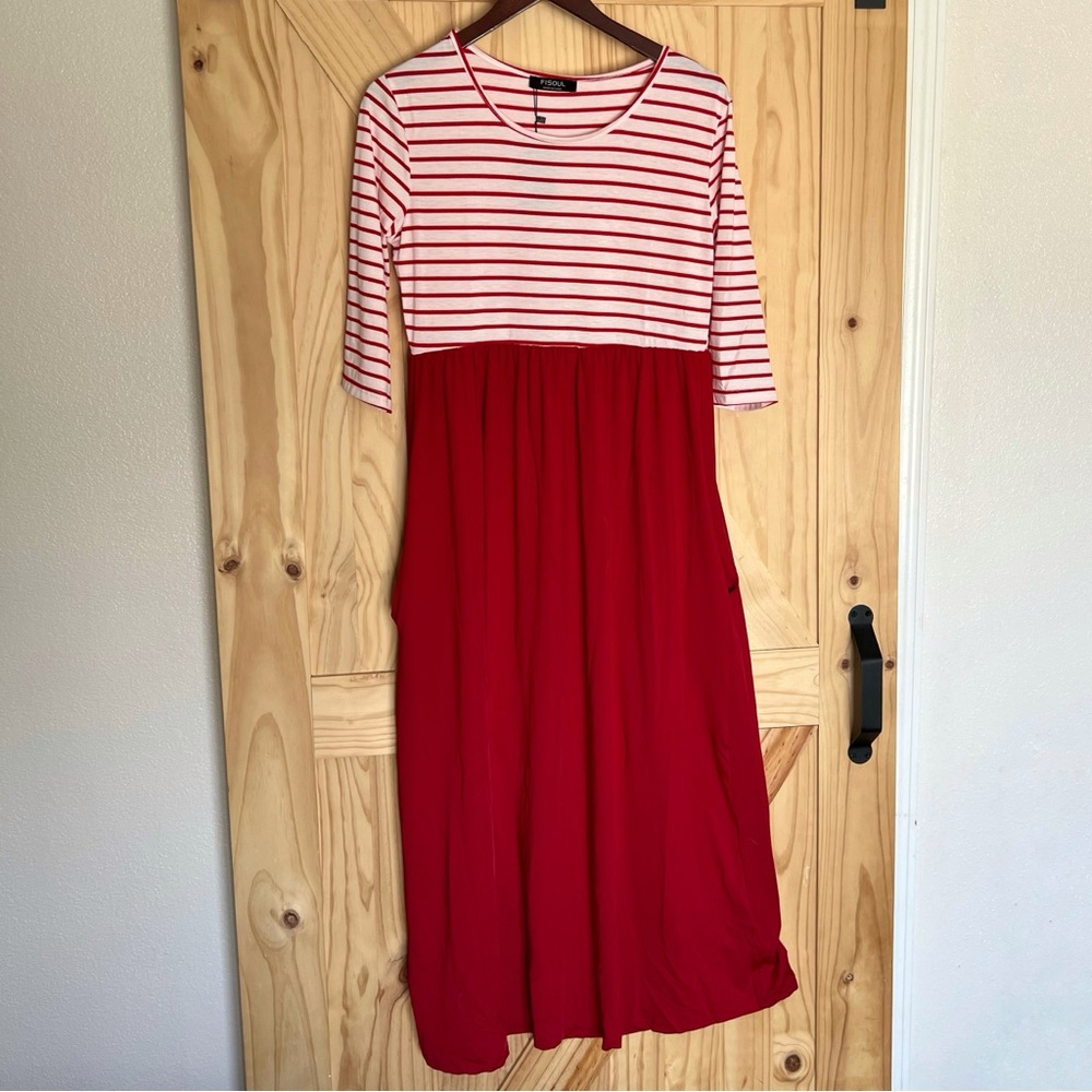 Fisoul Striped Maxi Dress- Brand new w/tags